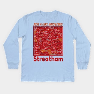 Streatham Map Woman T-shirt Kids Long Sleeve T-Shirt